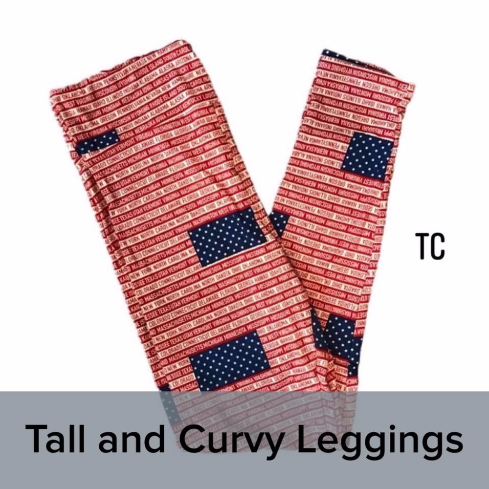 LULAROE BRAND NEW; NEVER WORN TC LEGGINGS - PATRIOTIC